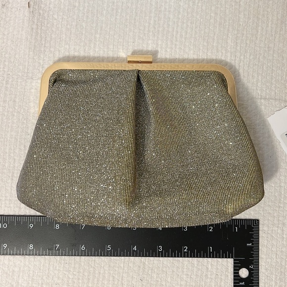 A new day - gold metal frame clutch with sparkle fabric - Picture 5 of 7